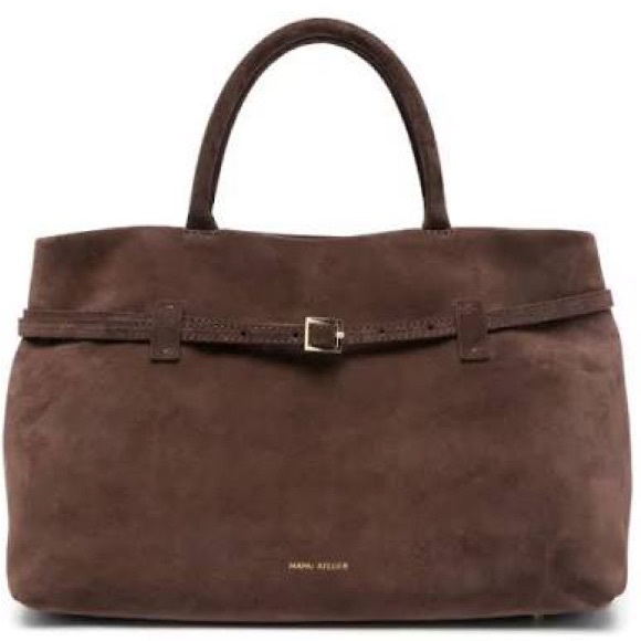 Manu Atelier Le Cambon 35 Deep Brown Suede Handbag